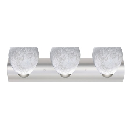Besa Lighting Bolla Vanity, Carrera, Satin Nickel Finish, 3x9W LED 3WZ-412219-LED-SN